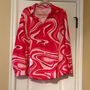 Vibrant Swirl Pattern Button-Up Shirt
